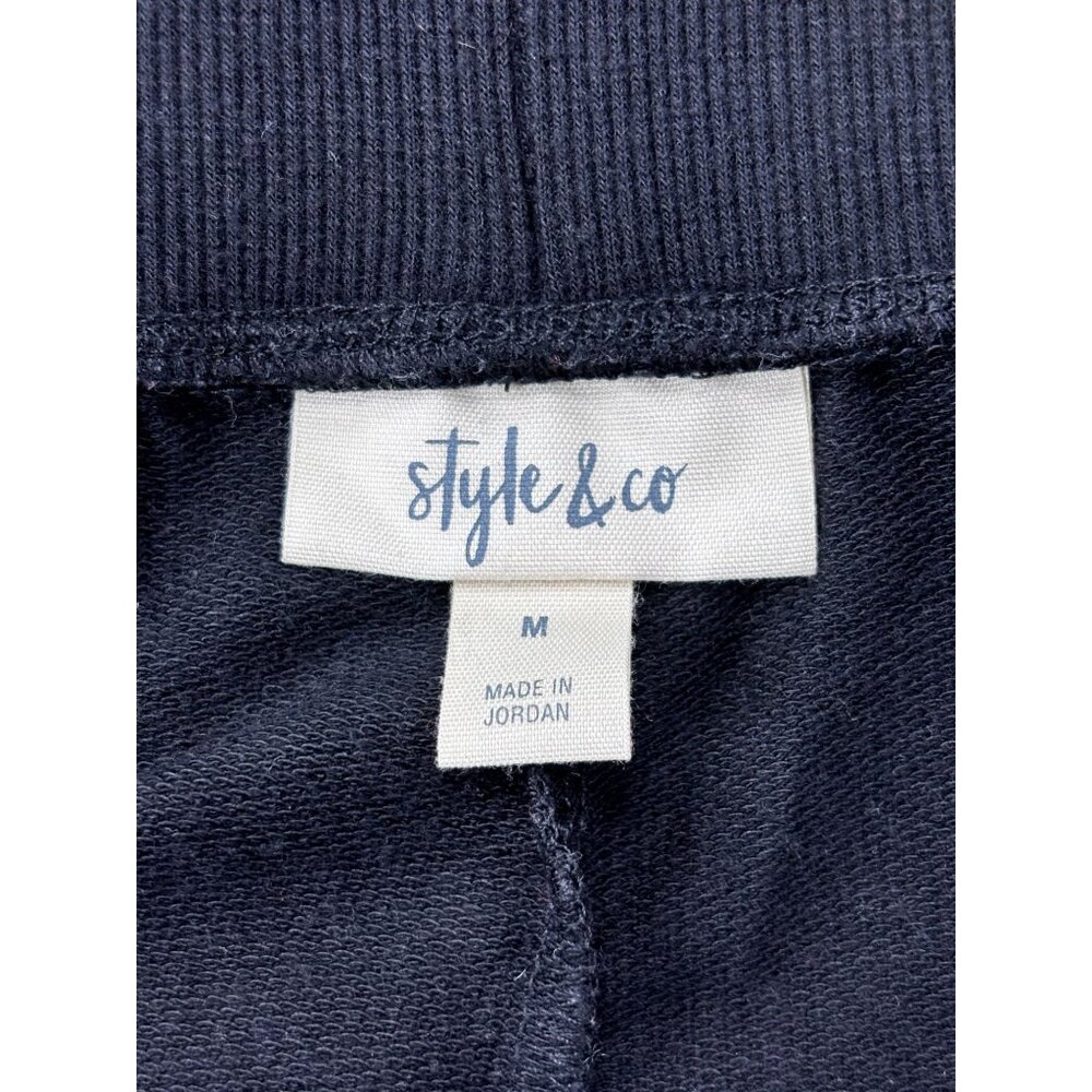 Style & Co Black Jogger Pants Size M Cotton Rayon Blend - Picture 3 of 9